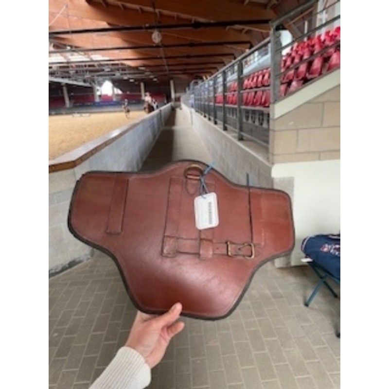 Bavette en cuir - Taille cheval - Marron